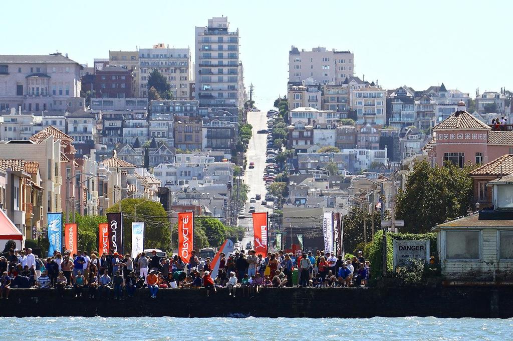 Oracle Team USA v Emirates Team New Zealand. America’s Cup Day 2, San Francisco. Oracle Team USA fans © Richard Gladwell www.photosport.co.nz